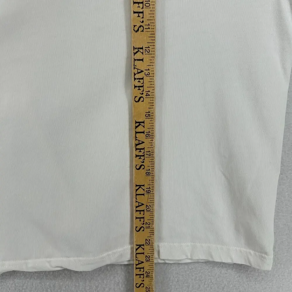 NIKE Top Womens M NSW Essential Boxy Center Swoosh Loose Fit Short Sleeve White
